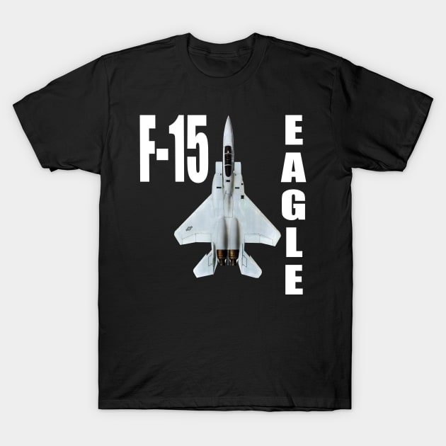 F-15 Eagle USAF Fighter Plane Airplane T-Shirt by Dirty Custard Designs 